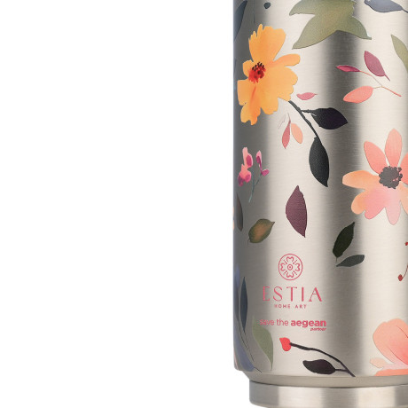 Estia Θερμος Travel cup Save the Aegean 500ml Silver Botanic