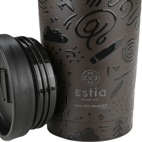 Estia Θερμος Travel mug Save the Aegean 350ml Noir Echo