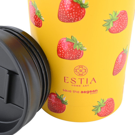 Estia Θερμος Travel mug Save the Aegean 350ml Berry Bright