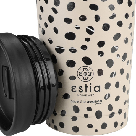 Estia Θερμος Travel mug Save the Aegean 350ml Leopard Taupe