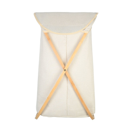 Estia Καλαθι Απλυτων Bamboo Essentials 40x40x70cm με Θηκη Πολυεστερα Πτυσσομενο Μπεζ