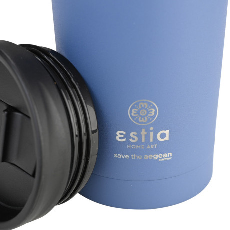 Estia Θερμος Travel mug Save the Aegean 350ml Denim Blue