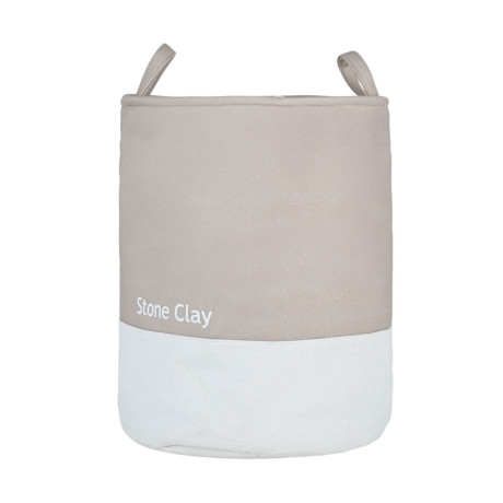 Estia Καλαθι Απλυτων Tone lab με Χερουλια 35x35x50cm Stone Clay