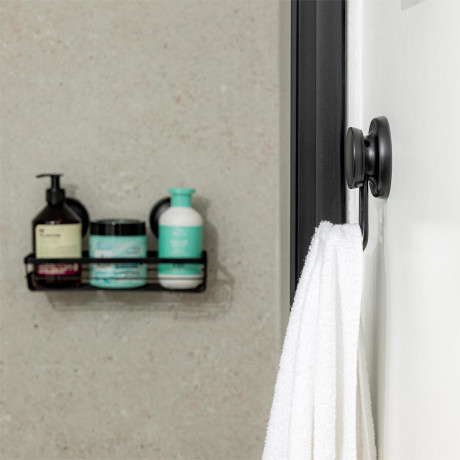 Estia Κρεμαστρα Διπλη Μεταλλικη με Βεντουζα Μαυρη