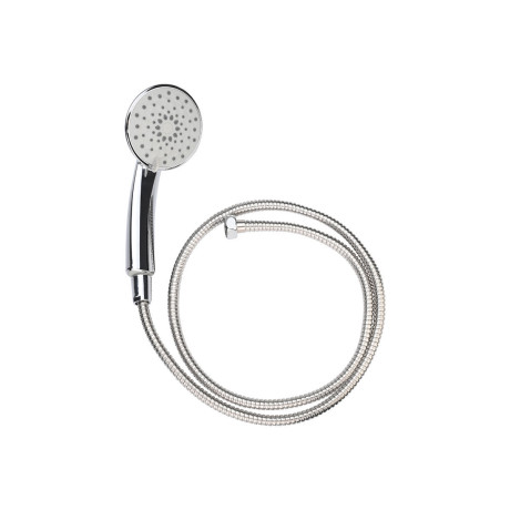 Estia Κεφαλη Ντους Χρωμιου 10.5cm με 5 Λειτουργιες Ροης & Σπιραλ Ανοδειδωτο 1.5m