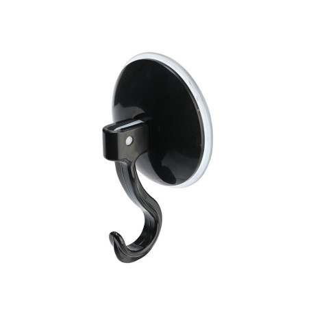 Κρεμαστρα Μονη Πλαστικη με Βεντουζα Μαυρη