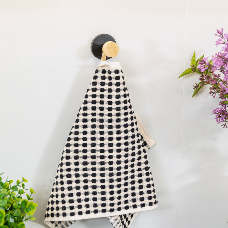 Estia Κρεμαστρα Επιτοιχια Bamboo Essentials Μονη Μεταλλικη Μαυρη