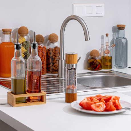 Estia Μπουκαλια για Λαδι & Ξυδι Γυαλινο 500ml me ροη σετ 3 Τεμ.