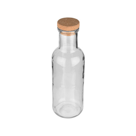 Estia Μπουκαλι Γυαλινο 1000ml με Καπακι Φελλου Γκρι