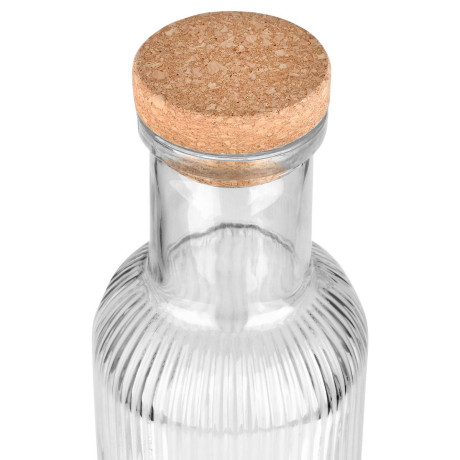 Estia Μπουκαλι Γυαλινο 1000ml Αναγλυφο με Φελλο Διαφανο