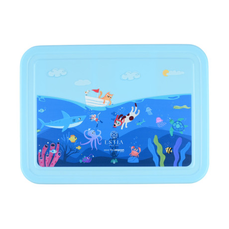 Estia Παιδικο Φαγητοδοχειο Save the Aegean 1330ml με 5 Θηκες Ocean Play