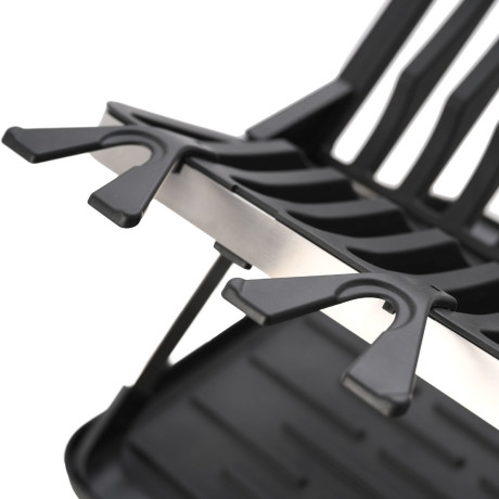 Estia Πιατοθηκη Αναδιπλουμενη Ανοξειδωτη 2 Επιπεδων 48x35.4x27.2cm Μαυρη