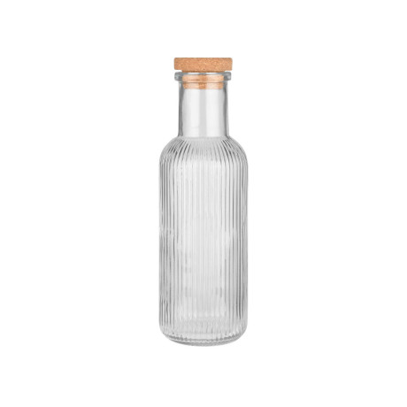 Estia Μπουκαλι Γυαλινο 1000ml Αναγλυφο με Φελλο Διαφανο