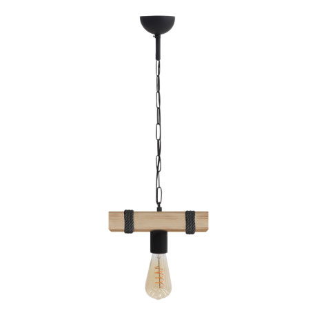 Φωτιστικό Οροφής Vero Megapap e27 Ξύλινο Μονόφωτο Χρώμα Φυσικό - Μαύρο 25x8x65εκ.
