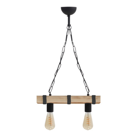 Φωτιστικό Οροφής Vero Megapap e27 Ξύλινο Δίφωτο Χρώμα Φυσικό - Μαύρο 40x8x65εκ.