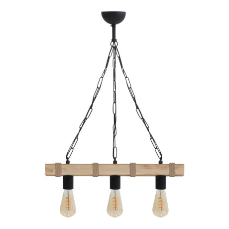 Φωτιστικό Οροφής Vero Megapap e27 Ξύλινο Τρίφωτο Χρώμα Φυσικό 50x8x65εκ.