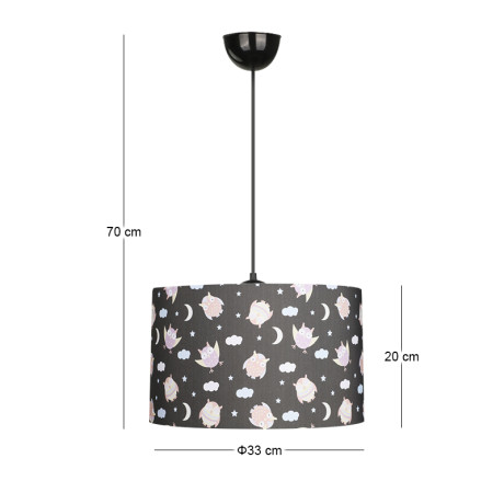 Φωτιστικό Οροφής Tale Megapap e27 Ύφασμα pvc Μονόφωτο Πολύχρωμο Ø33x70εκ.