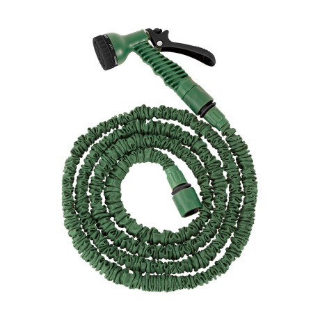 Terra σετ Λαστιχο Ποτισματος Επεκτεινομενο 5-15m με 7 Λειτουργιες Πρασινο
