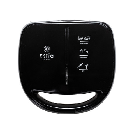 Estia Τοστιερα Black & Inox 2 Θεσεων 850w με Αποσπωμενες Αντικολλητικες Πλακες