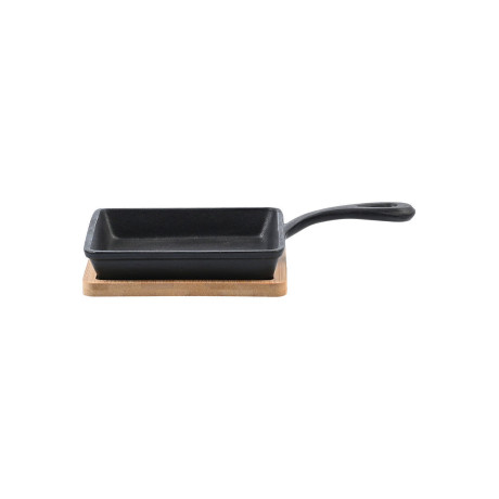 Estia Τηγανι Σερβιρισματος Iron Mantemenio 14cm με Βαση Bamboo