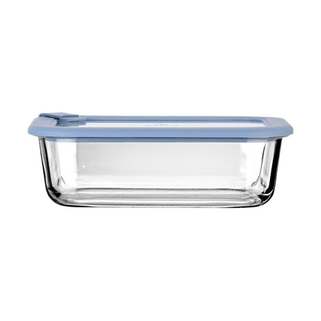 Estia Φαγητοδοχειο Colorseal Γυαλινο 1050ml 21.6x16.5x7.4cm με Καπακι Σιλικονης Μπλε