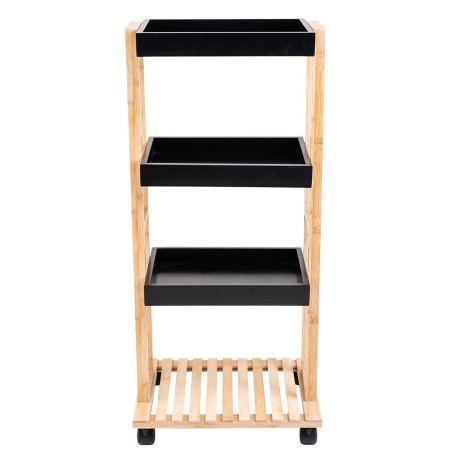 Estia Τρολεϊ Αποθηκευσης Bamboo Essentials 4 Επιπεδων 40x30x88cm Μαυρο