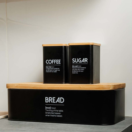 Estia Ψωμιερα Bamboo Essentials Μεταλλικη 42x23x13cm Μαυρη