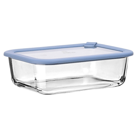 Estia Φαγητοδοχειο Colorseal Γυαλινο 1520ml 23.5x17.8x7.6cm με Καπακι Σιλικονης Μπλε