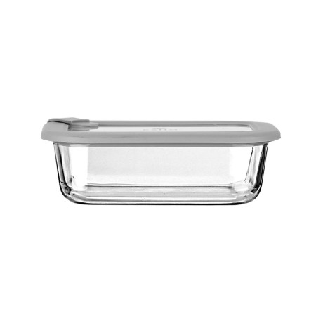 Estia Φαγητοδοχειο Colorseal Γυαλινο 640ml 18.9x14.5x6.7 με Καπακι Σιλικονης Γκρι