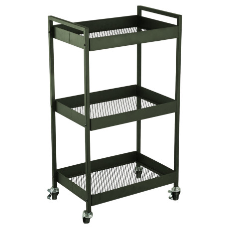 Estia  Τρολεϊ Αποθηκευσης Modus Μεταλλικο με 3 Ραφια Olive