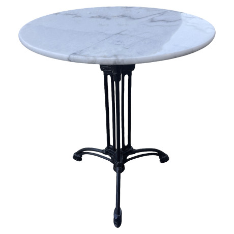 Τραπέζι Κήπου ArteLibre FERRALIS Λευκό/Μαύρο Μάρμαρο/Μέταλλο Φ60x71cm