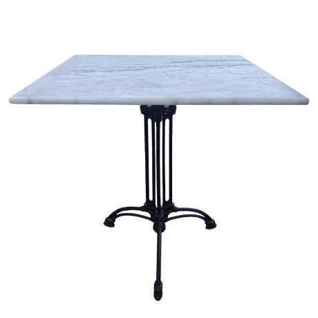 Τραπέζι Κήπου ArteLibre QUADRILIS Λευκό/Μαύρο Μάρμαρο/Μέταλλο 70x70x71cm