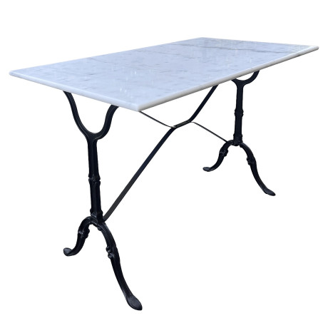 Τραπέζι Κήπου ArteLibre CONNEXUS Λευκό/Μαύρο Μάρμαρο/Μέταλλο 100x60x71cm