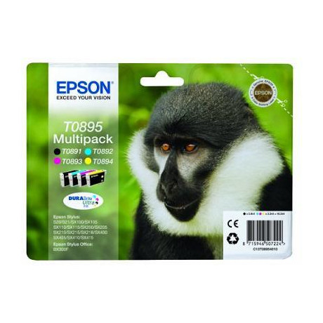 Ink Epson T0895 C13t08954010 Multipack Containing 4 ink Cartridges.black (T089140), Cyan (T089240), Magenta (T089340), Yellow (T089440)