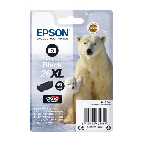 Ink Epson T263140 xl Photo Black With Pigment ink