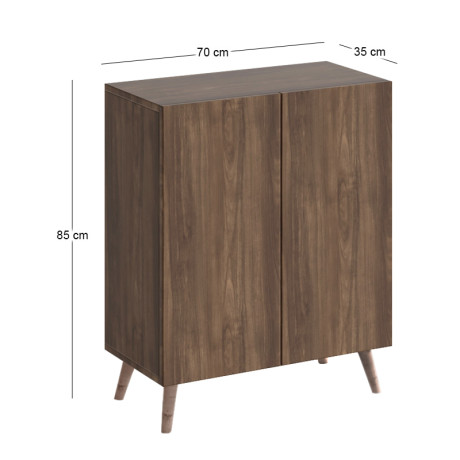 Παπουτσοθήκη Luce Megapap Χρώμα Καρυδί 70x35x85εκ.