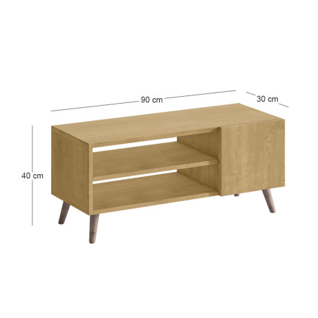 Έπιπλο Τηλεόρασης Parma Megapap Χρώμα Sapphire oak 90x30x40εκ.