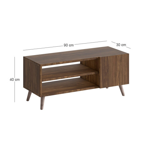 Έπιπλο Τηλεόρασης Parma Megapap Χρώμα Καρυδί 90x30x40εκ.