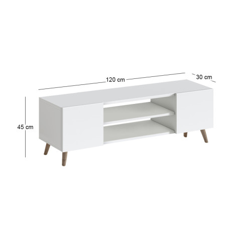 Έπιπλο Τηλεόρασης Etna Megapap Χρώμα Λευκό 120x30x45εκ.