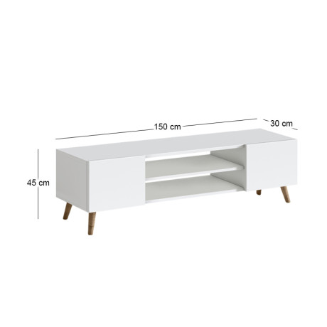 Έπιπλο Τηλεόρασης Etna Megapap Χρώμα Λευκό 150x30x45εκ.