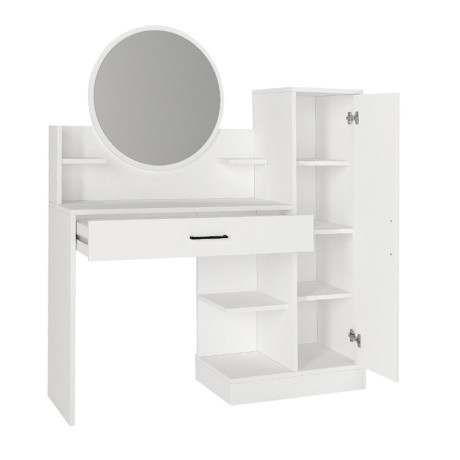 Τουαλέτα με Καθρέπτη Andera Megapap Χρώμα Λευκό 123,9x35x144,4εκ.