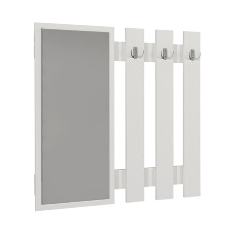 Κρεμάστρα Τοίχου με Καθρέπτη Folin Megapap Χρώμα Λευκό 90x4x90εκ.