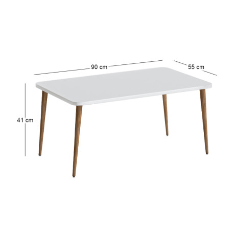 Τραπεζάκι Σαλονιού Plane Megapap Χρώμα Λευκό 90x55x41εκ.