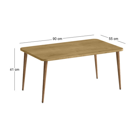 Τραπεζάκι Σαλονιού Plane Megapap Χρώμα Sapphire oak 90x55x41εκ.
