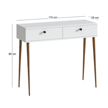 Κονσόλα Alis Megapap Χρώμα Λευκό 110x29x88εκ.