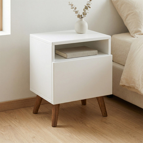 Κομοδίνο Sole Megapap Χρώμα Λευκό 40x30x47,6εκ.