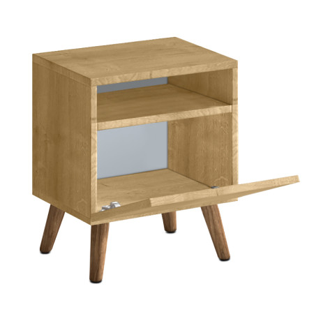 Κομοδίνο Sole Megapap Χρώμα Sapphire oak 40x30x47,6εκ.