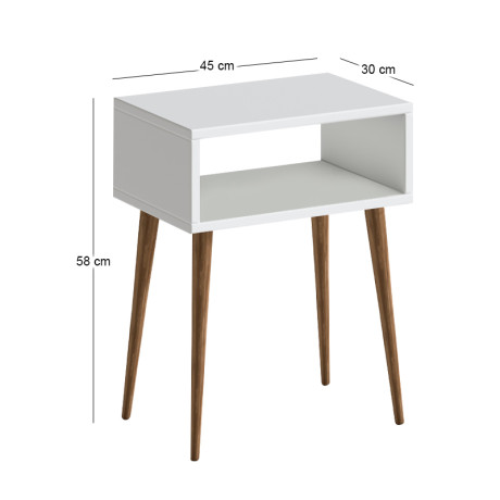 Κομοδίνο Gola Megapap Χρώμα Λευκό 45x30x58εκ.