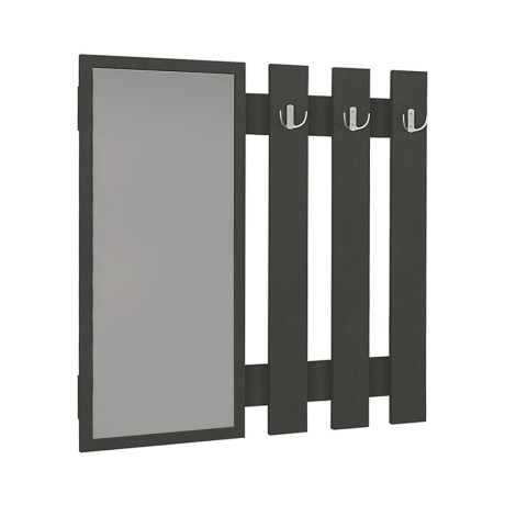 Κρεμάστρα Τοίχου με Καθρέπτη Folin Megapap Χρώμα Ανθρακί 90x4x90εκ.