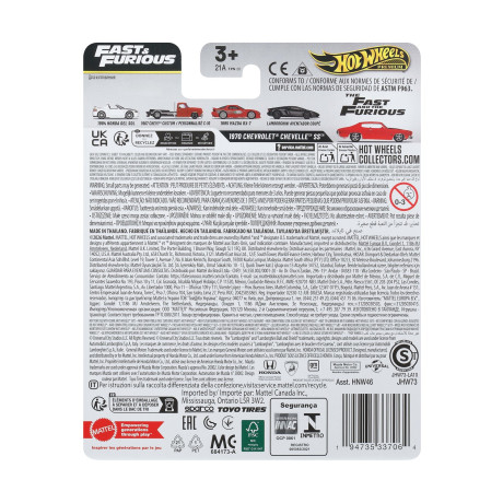 Mattel hot Wheels Premium: Fast & Furious - 1970 Chevrolet Chevelle ss Vehicle (Jhw73)